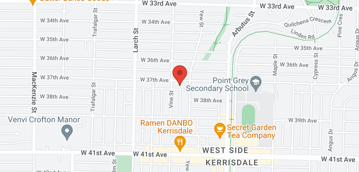 map of 2256 W 37TH AVENUE